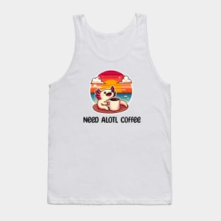 Cute Axolotl Coffee Lover Tank Top